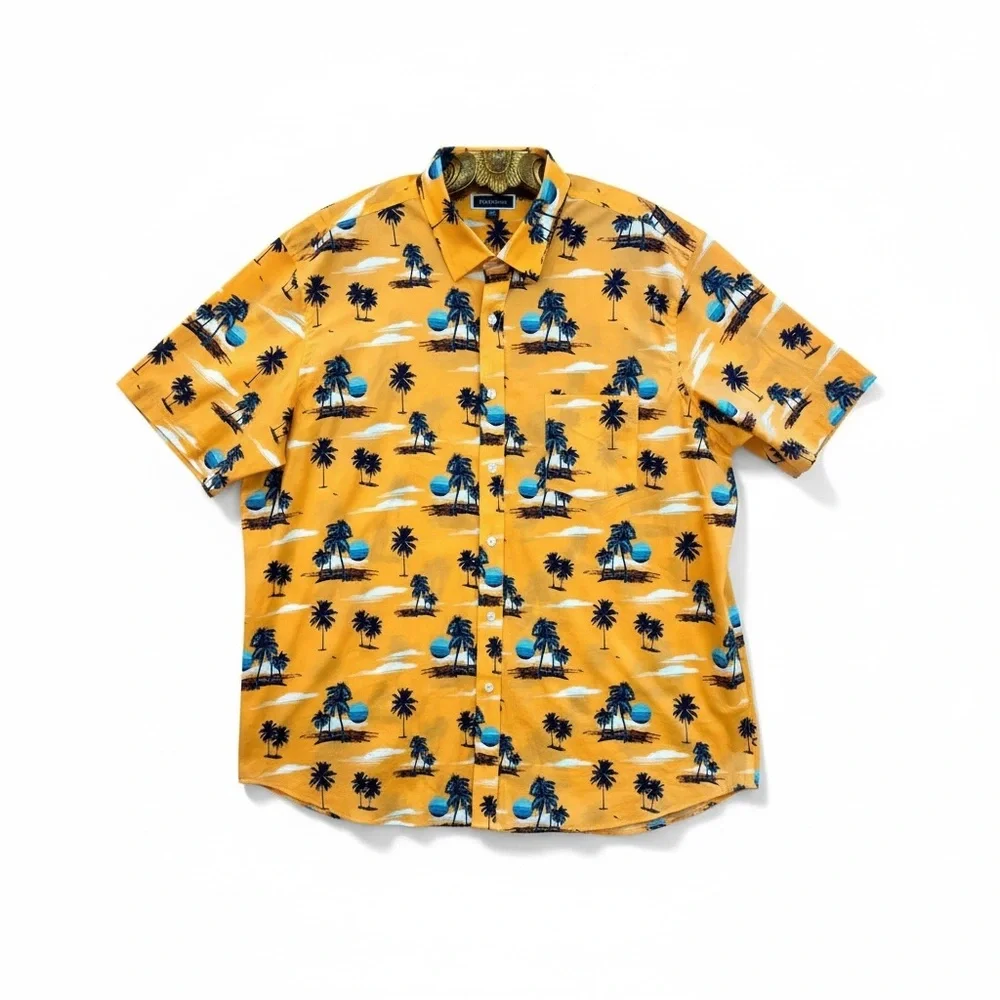 Club Room Retro Classic Hawaiian Resort Cruise Mens Casual Camp Beach Shirt 2XL